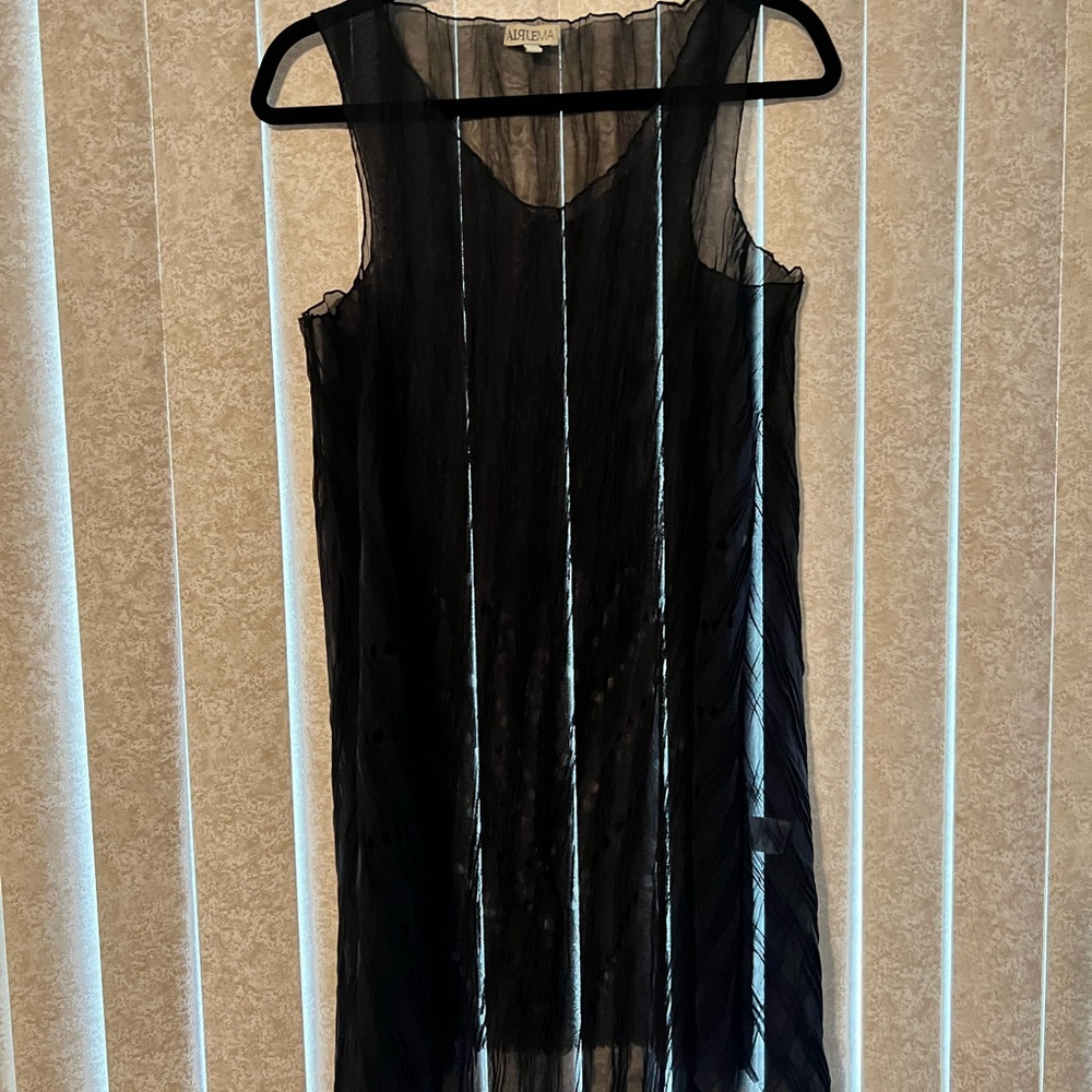 Alquema Black dress sheer size 2 oversized